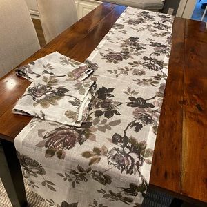 Arhaus Floral Table Runner & Napkins